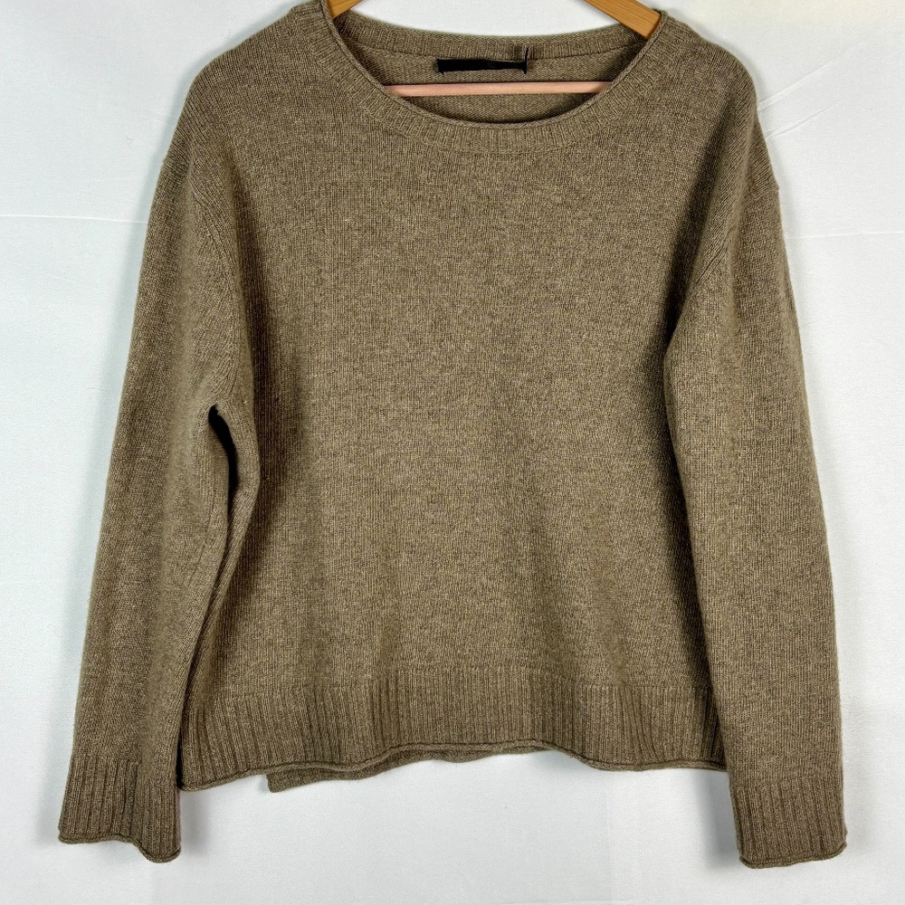 Jenni Kayne Women Sweater XXL Brown Wool‎ Cashmere Blend Minimalist Quiet Luxury